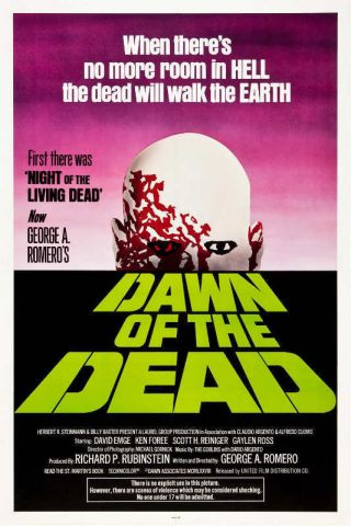 1970 Dawn Of The Dead Vintage Horror Movie Poster Print 24x16