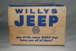 1950 ' s Marx Pressed Steel Willys Jeep with Box, 3