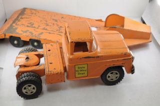 Vintage Tonka Toy State Hi - Way Dept Truck With Trailer 26 1/2 "