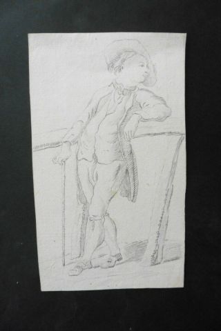 Dutch School 18thc - Portrait Of An Elegant Boy - Charcoal Drawing