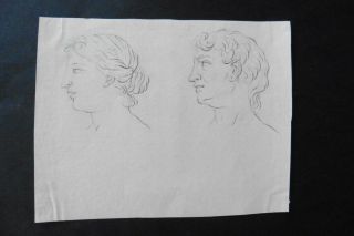 German School Ca.  1810 - Fine Portrait Studies By De Hesse - Pencil