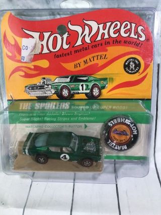 Hot Wheels Redline Spoiler Green King Kuda W/whte Int Blister Pack