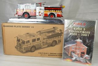 Code 3 12981 " Fdny Yankees " Seagrave Fire Engine 68 1:32 Scale Mb Never Opened