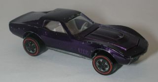 Redline Hotwheels Purple 1968 Custom Corvette Oc8497