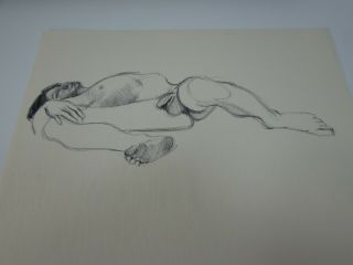 Vintage Drawing Nude Man 1976 Artist Susan Wohl 30304