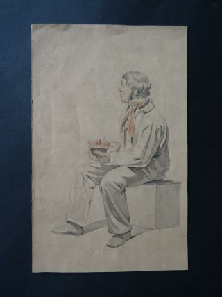 Dutch School 19thc - Portrait Of A Beggar By Swijser - Pencil Drawing