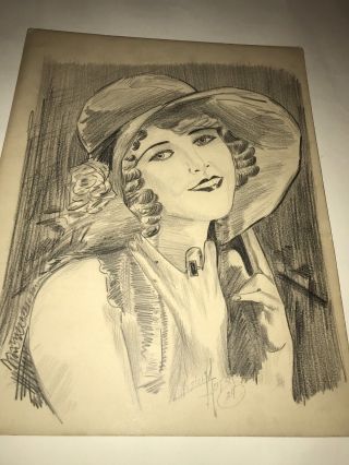 1920s Art Deco Drawing - Lester Meister Signed 1924