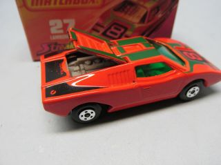 Matchbox Superfast 27B Lamborghini Countach Red /DARK GREEN TEMPA / GREEN WINDOW 5