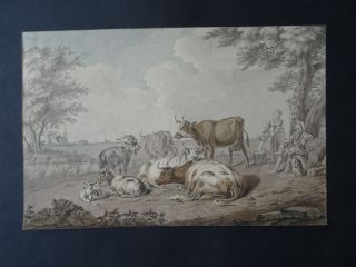 Dutch School 18thc - Animated Landscape With Cattle C 