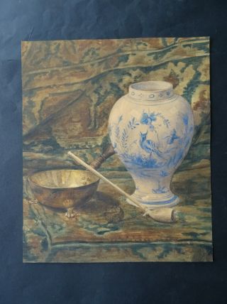 Dutch School 1930s - Still Life With Vase Monogr.  H.  A.  Romijn - Fine Watercolor