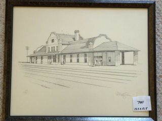 Yakima,  Wa - Train Station Ltd.  Ed.  23/100 - Pen & Ink Drawing By Bill Mccusker