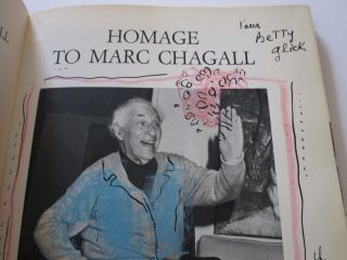DRAWING BY MARC CHAGALL SIGNED DEDICATED SIECLE HOMAGE BOOK W LITHO 4