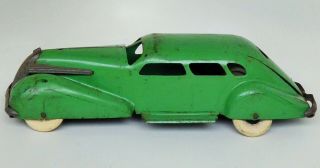 1935 - 39 WYANDOTTE SEDAN LASALLE STREAMLINED CAR & TRAILER PRESSED STEEL TOY 2