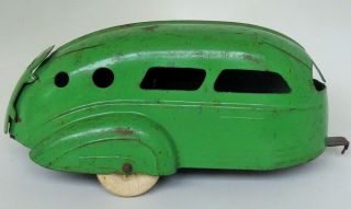 1935 - 39 WYANDOTTE SEDAN LASALLE STREAMLINED CAR & TRAILER PRESSED STEEL TOY 5