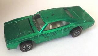 Hot Wheels Redline 1969 US Green Custom Dodge Charger with White Interior 3