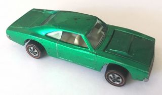 Hot Wheels Redline 1969 US Green Custom Dodge Charger with White Interior 4