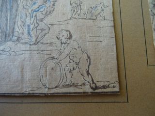FRENCH SCHOOL 18thC - FIGURE STUDIES ATTR.  GREUZE - FOUR INK DRAWINGS 6