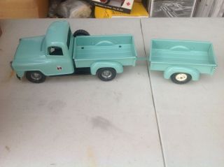 Rare Vintage Tru Scale International Pickup Truck & Trailer Farm Toys Ih Ertl