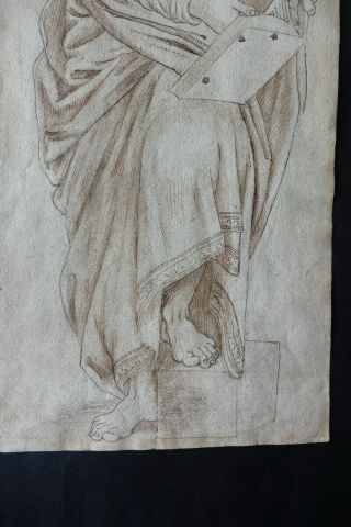 FRENCH SCHOOL CA.  1600 - IMPRESSIVE FIGURE STUDY ATTR.  LALLEMENT - INK DRAWING 6