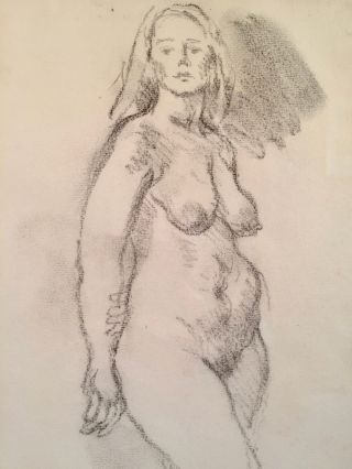 Listed Artist Moses Soyer (1899 - 1974) Signed Pencil Drawing Exhibited c.  1965 3