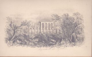 1838 signed Grand Tour pencil drawing: Kamares Aqueduct Mytilene Lesbos 2