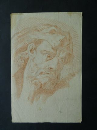 Dutch School 18thc - Portrait Of A Man - Red Chalk Drawing