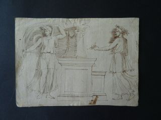 Italian - Florentine School 18thc - Classical Scene - Fine Ink Drawing
