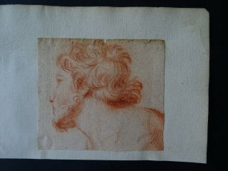 Italian - Neapolitan Sch.  17thc - Study Male Nude - Red Chalk Drawing Attr.  Preti