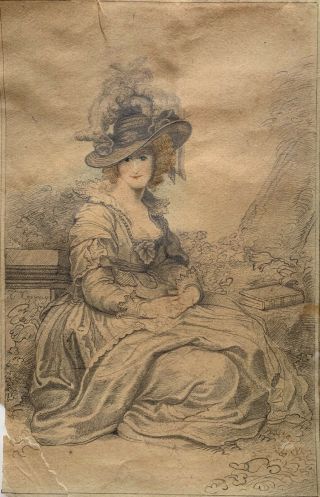 Richard Cosway - Portrait Of Maria Cosway - Old Master Drawing - C1803