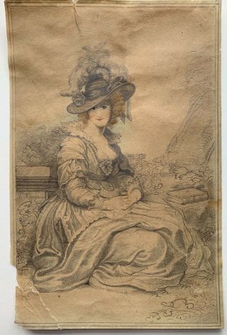 Richard Cosway - Portrait of Maria Cosway - Old Master Drawing - c1803 2