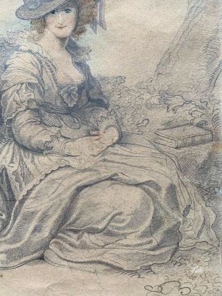 Richard Cosway - Portrait of Maria Cosway - Old Master Drawing - c1803 4