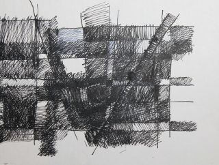 1980 ' s AVANT GARDE ABSTRACT CUBIST FUTURIST INK PAINTING 7