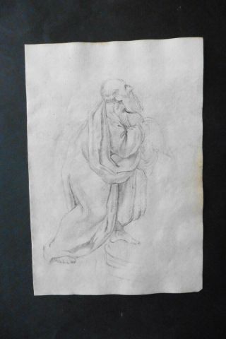 Italian - Bolognese School 18thc - Religious Figure - Charcoal Drawing