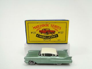 1960 MOKO Lesney Matchbox No.  27 ' CADILLAC SIXTY SPECIAL ' - - - - GREEN - - - see photos & 3