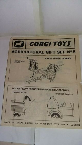 Rare Corgi Toys Gift Set Agricultural Gift Set No 5 Complete 8
