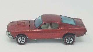 Hot Wheels 1968 Redline Custom Mustang Hong Kong Red - Jb Classic Toys