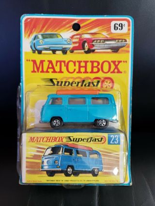 Matchbox Lesney Superfast 23 Volkswagen Camper.  69 Cents On Card