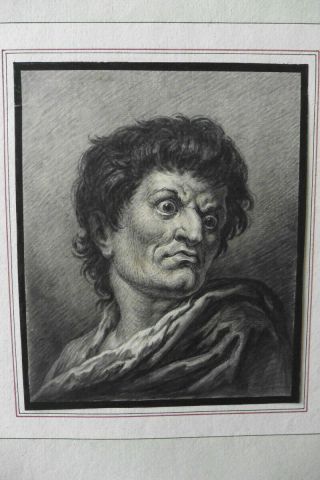 Italian - Venetian School 1773 - Portrait Of A Man Sign.  Lapis - Ink Drawing