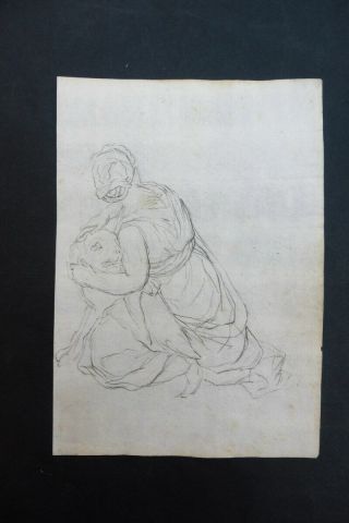 Italian - Bolognese School 18thc - Figure Study - Woman - Charcoal Drawing