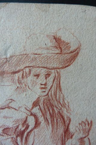 DUTCH SCHOOL 17thC - SUBTILE PORTRAIT YOUNG MAN ATTR.  FLINCK - RED CHALK DRAWING 9