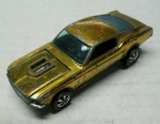 1967 Mattel Hot Wheels Red Line Gold Custom Mustang