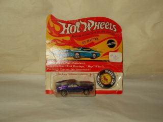 1969 Hot Wheels Redline " Custom Amx " W/button Usa Purple - Wht.  Interior