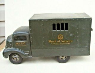 Vintage Smith Miller Smitty Toys Pressed Steel Bank Of America Toy Truck Ca