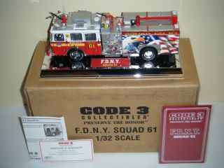 Code 3 Collectibles 1/32 Diamond Plate Series Fdny Squad 61 Fire Engine Truck