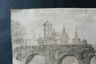 DUTCH SCHOOL 17thC - CITYSCAPE ROME - CIRCLE BREENBERGH - FINE INK DRAWING 3