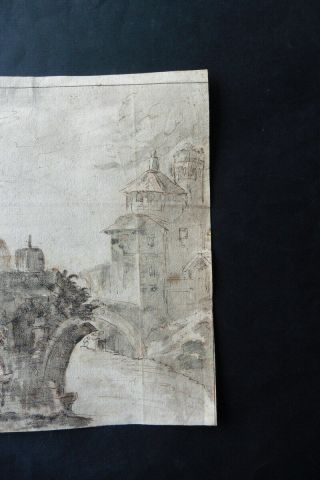 DUTCH SCHOOL 17thC - CITYSCAPE ROME - CIRCLE BREENBERGH - FINE INK DRAWING 5