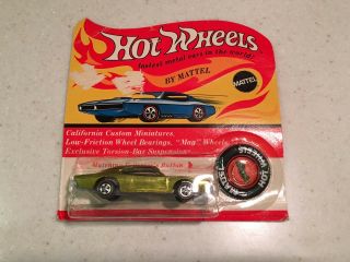 1969 Hot Wheels Dodge Charger Green Red Line Toy Car On Card