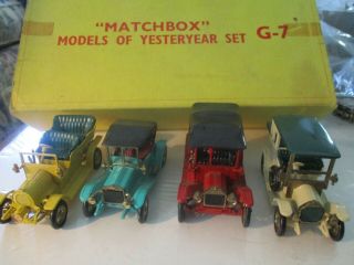Matchbox " Models Of Yesteryear Set " G - 7 With 4 Cars