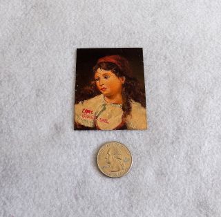 18th C.  Miniature Portrait Oil on Copper by Carl Bauer 1742 or 1792 Peasant Girl 3