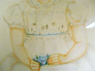 LOUISE LEMP PABST (1909 - 77) WIS ARTIST,  PORTRAIT DRAWING LITTLE GIRL SIGNED 5